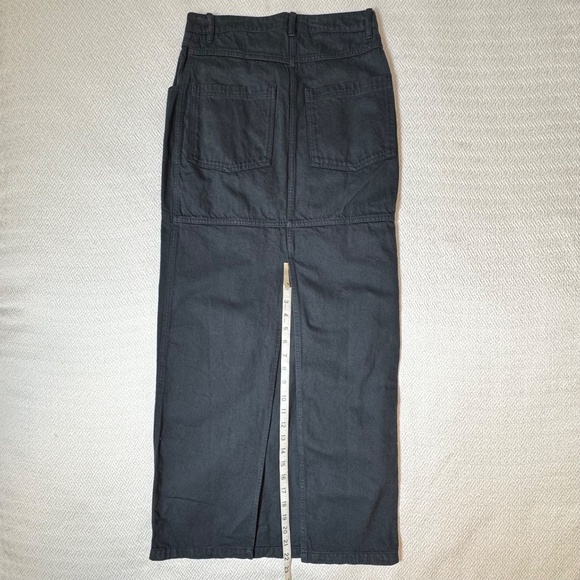 NWT Herskind Nikita Skirt Denim Long Straight Back Slit Size XS (2-4) Ebony Blue - Picture 11 of 11